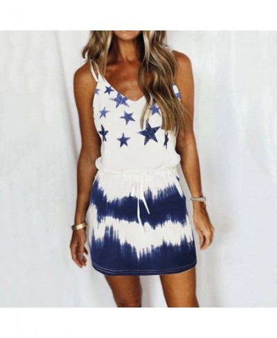 Women'S Dress Summer 2023 Fashion Casual V-Neck Short Sleeve Strap Open Back Sexy Patch Multicolor Print Dress Elegent Ladies...