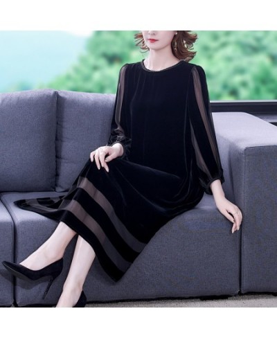 Women Autumn & Winter Elegant Velvet Dress Festa High Quality Long Cocktail Party Robe Femme Vintage Designer Vestidos $63.66...