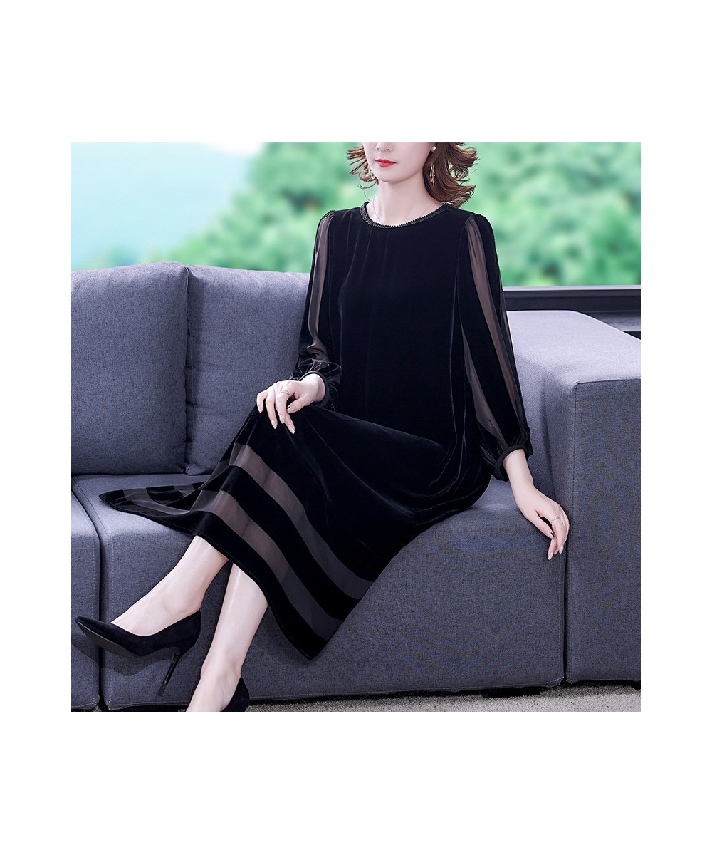 Women Autumn & Winter Elegant Velvet Dress Festa High Quality Long Cocktail Party Robe Femme Vintage Designer Vestidos $63.66...