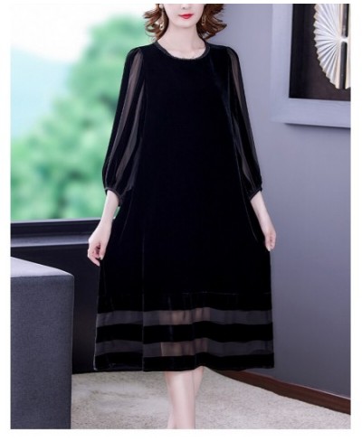 Women Autumn & Winter Elegant Velvet Dress Festa High Quality Long Cocktail Party Robe Femme Vintage Designer Vestidos $63.66...