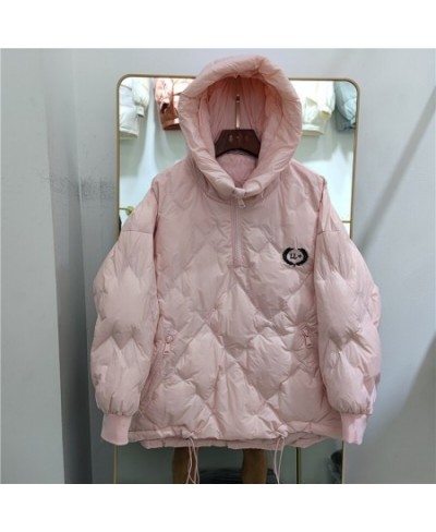 2022 Down Jacket Women's Short Pullover Hooded Coats Lady Loose Long Sleeve Solid Color White Duck Down Winter keep warm Coat...