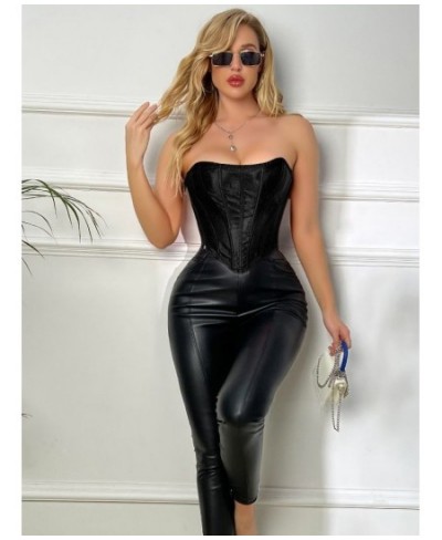 Foreign internet celebrity fashion outerwear women's corset waistband heart shaped waist seal off shoulder corset top 8992 $3...