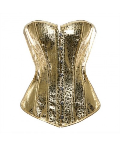 corset bustier top women vintage style gold silver overbust corset leather nightclub sexy korsett lingerie strapless $33.60 -...