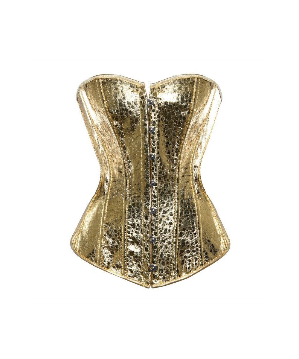 corset bustier top women vintage style gold silver overbust corset leather nightclub sexy korsett lingerie strapless $33.60 -...