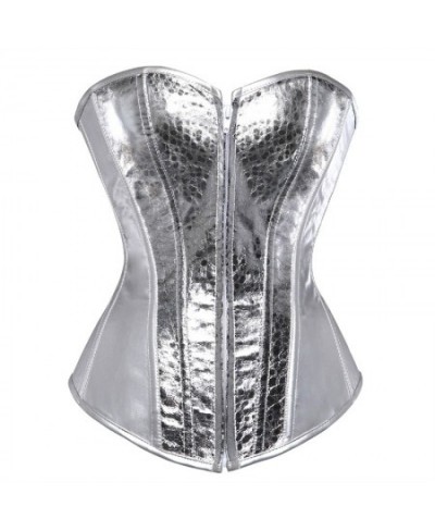 corset bustier top women vintage style gold silver overbust corset leather nightclub sexy korsett lingerie strapless $33.60 -...