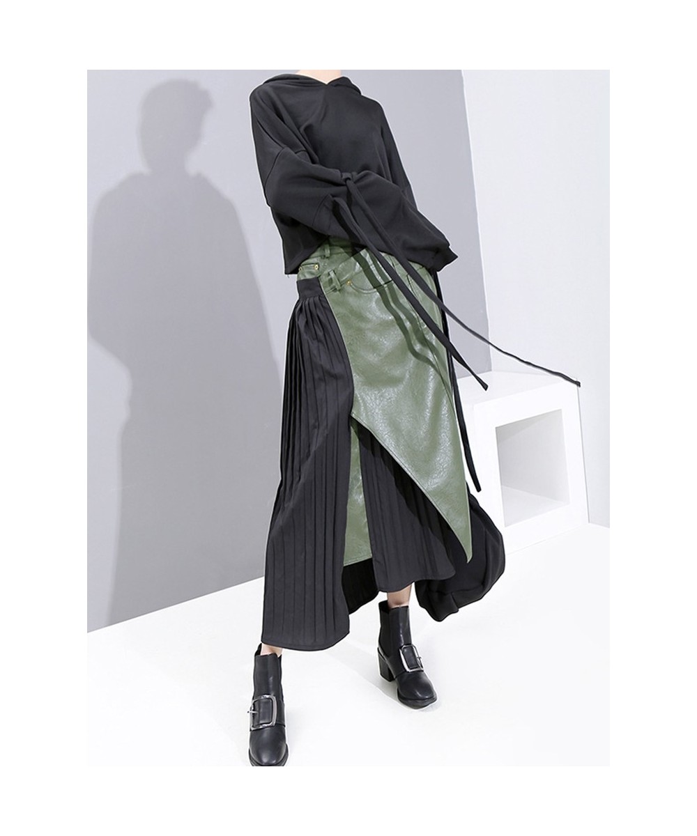 Patchwork Colorblock Skirt For Women High Waist Straight Asymmetrical Skirts Female 2022 Spring Fashion Clothing Style $62.28...