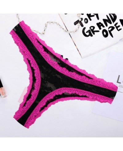 5Pieces / Set Thongs Women Lace Thongs Sexy G-string Transparent Women G-string Double Cotton Crotch Women Underwear $16.44 -...