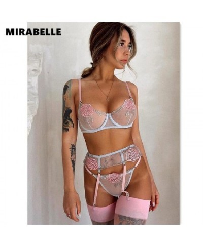 Fancy Sexy Lingerie Set Woman 3 Pieces Lace Underwear Sexy Bra And Panty Erotic Sets Transparent Intimate Outfits $26.25 - Un...