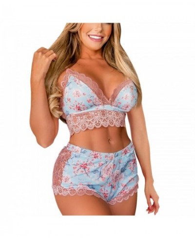 Lace Sexy Lingerie Pajama Set Woman Two Pieces Sleepwear Romper Suit Sleepwear Female Lace Underwear Sexy Woman Nightie $23.3...