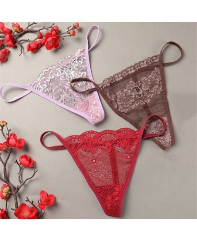 10pcs Female Underwear Hollow Out Micro Tanga Transparente Mujer T Back Sexy Lace G String Women's Panties Thong $16.02 - Und...