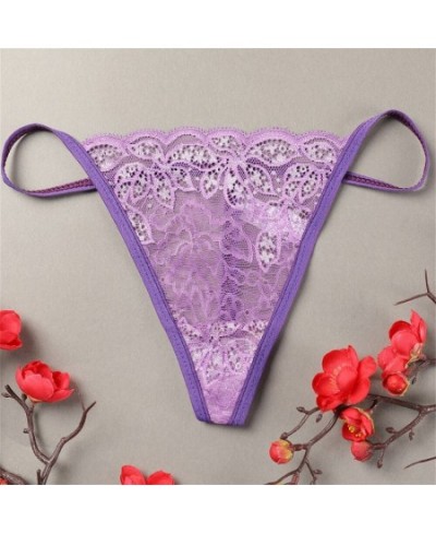 10pcs Female Underwear Hollow Out Micro Tanga Transparente Mujer T Back Sexy Lace G String Women's Panties Thong $16.02 - Und...