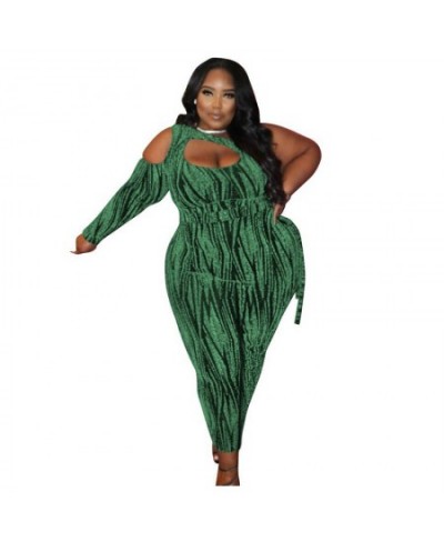 Plus Size Jumpsuits Women Clothing Long Sleeve Sexy One Shoulder Jumpsuit Skinny Party Jumpsuit Wholesale Items $48.17 - Plus...