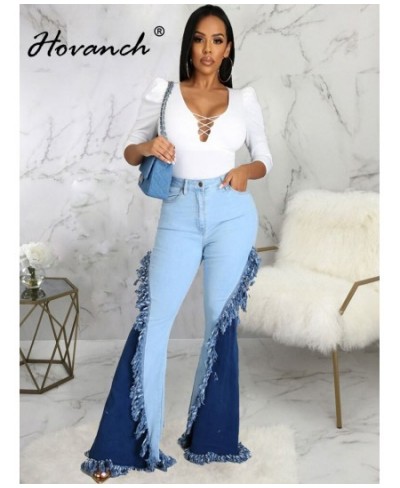 Women's Zipper Splice Tassel Flare Jeans 2023 Vintage INS Fashion Street Wide Leg Jeans Women's Bottom $52.03 - Jeans