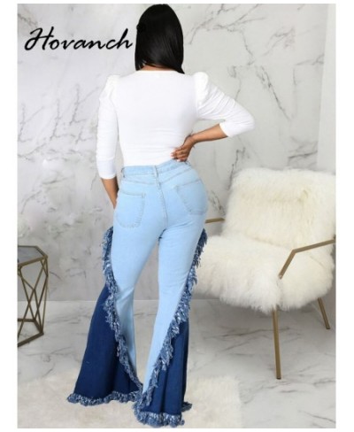 Women's Zipper Splice Tassel Flare Jeans 2023 Vintage INS Fashion Street Wide Leg Jeans Women's Bottom $52.03 - Jeans