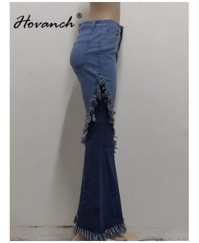 Women's Zipper Splice Tassel Flare Jeans 2023 Vintage INS Fashion Street Wide Leg Jeans Women's Bottom $52.03 - Jeans