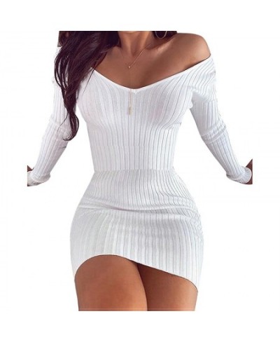 Summer Solid Dress For Women Streetwear Sexy V-Neck Off Shoulder Short Sleeve High Waist Office Lady Slim Hips Mini Dress $28...