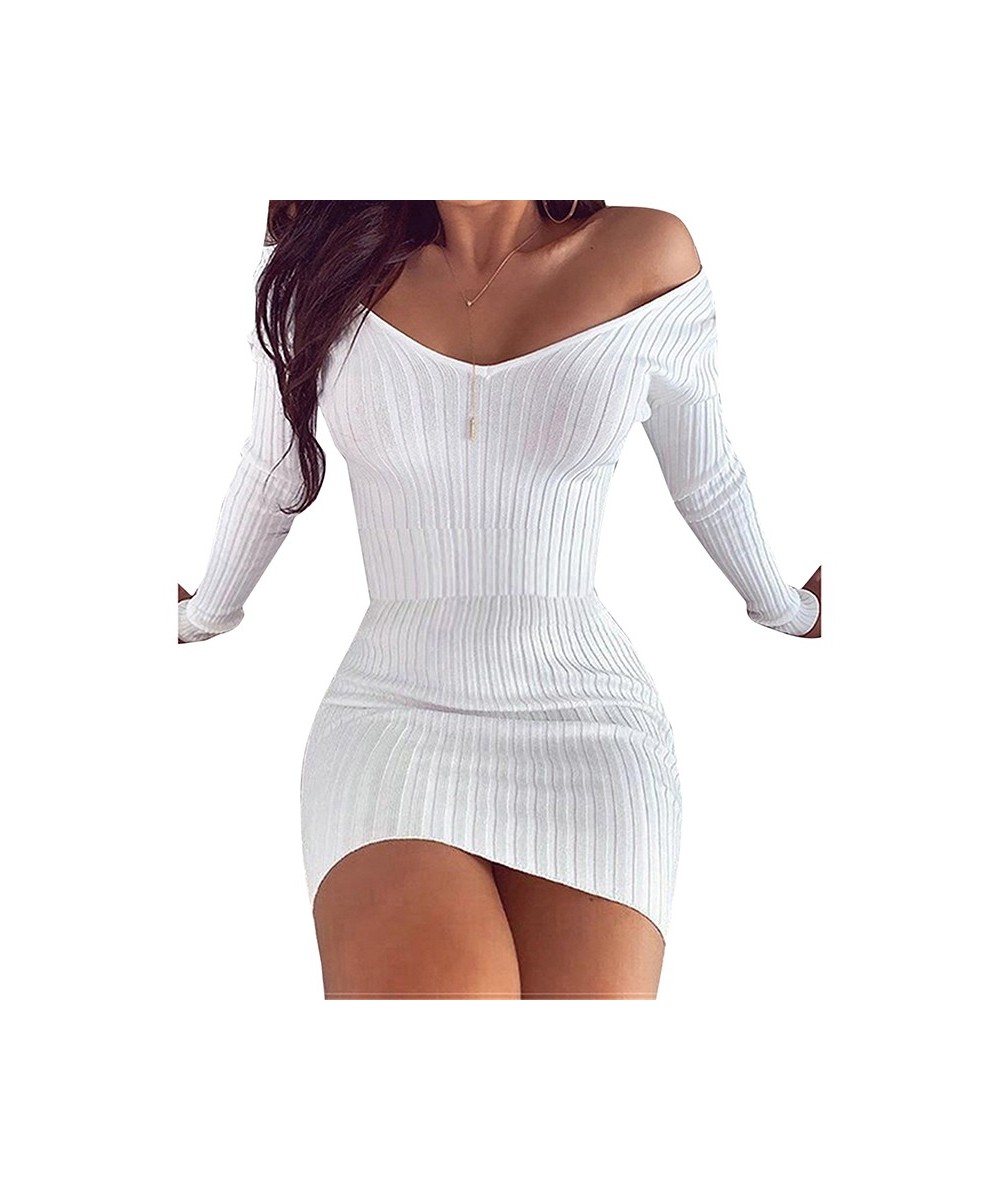 Summer Solid Dress For Women Streetwear Sexy V-Neck Off Shoulder Short Sleeve High Waist Office Lady Slim Hips Mini Dress $28...