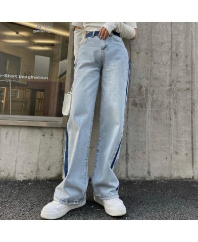 New Baggy High Street Jeans Women Vintage Boyfriend Blue Denim Pants 2022 Wide Leg Straight Jeans Korean $50.87 - Jeans