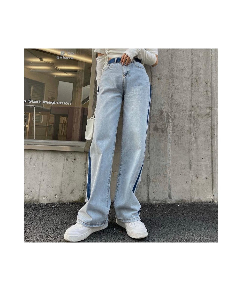 New Baggy High Street Jeans Women Vintage Boyfriend Blue Denim Pants 2022 Wide Leg Straight Jeans Korean $50.87 - Jeans