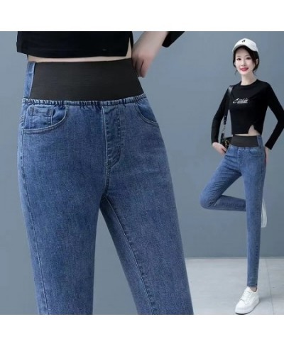 Oversize 38 Slim Stretch Jeans Women High Waist Skinny Vaqueros Patchwork Basic Ankle Length Pencil Pants Casual Denim Capris...