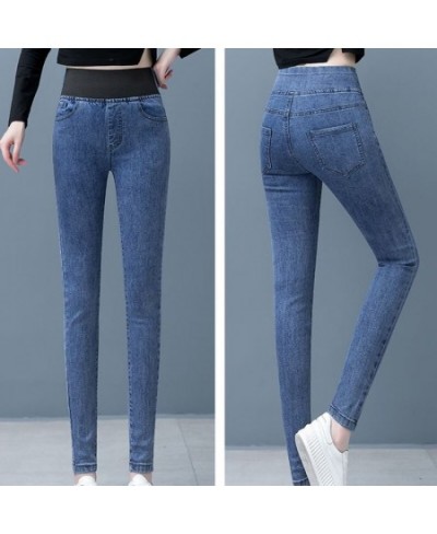 Oversize 38 Slim Stretch Jeans Women High Waist Skinny Vaqueros Patchwork Basic Ankle Length Pencil Pants Casual Denim Capris...