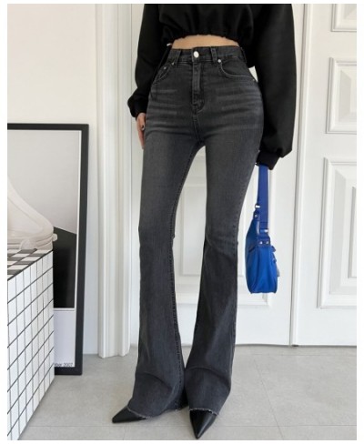 Vintage Gray Wide Leg Pants Women 2023 Chic High Waisted Elastic Denim Ladies Jeans Bell Summer Korean Elegant Length Bottoms...