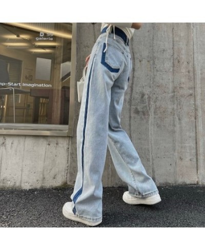 New Baggy High Street Jeans Women Vintage Boyfriend Blue Denim Pants 2022 Wide Leg Straight Jeans Korean $50.87 - Jeans