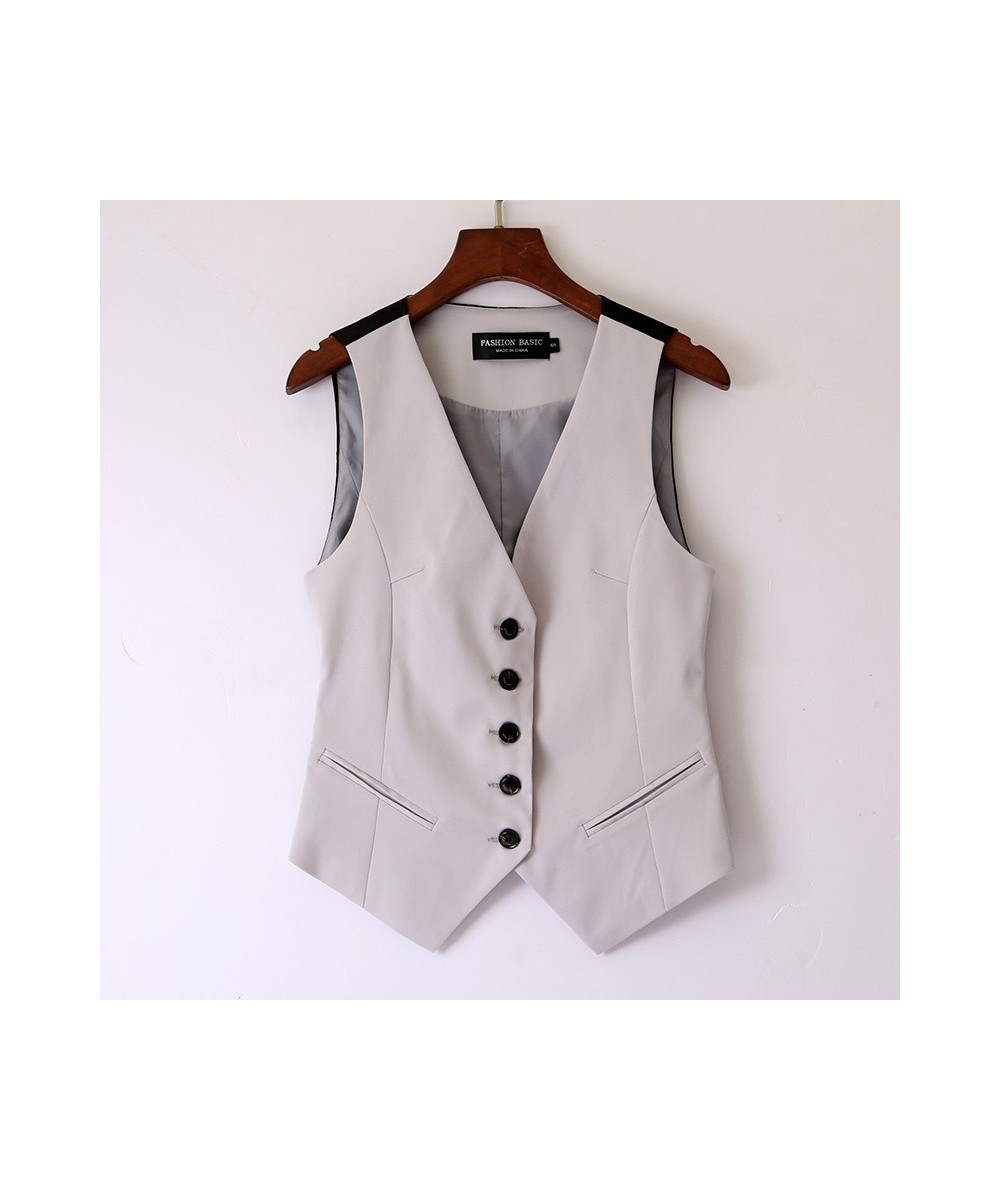 Spliced Color Vest Coat Women Single Breasted Slim Office Vest Slim Short Vest Female V-neck Women's Vest Waistcoat Spring $4...