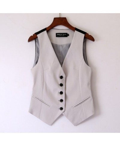 Spliced Color Vest Coat Women Single Breasted Slim Office Vest Slim Short Vest Female V-neck Women's Vest Waistcoat Spring $4...