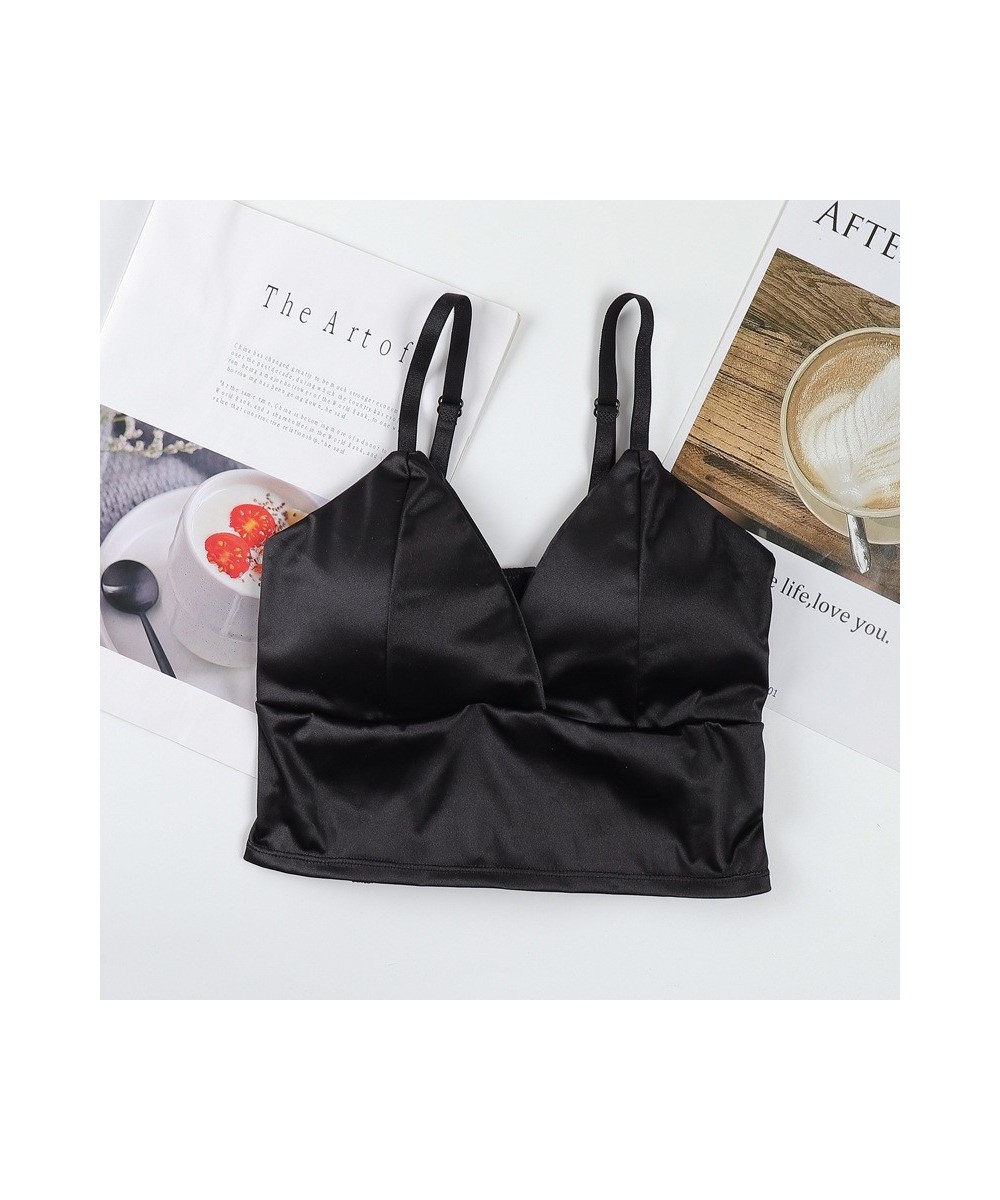 Ice Silk Women Top Bra Yoga Seamless Vest Bras Sexy Female Push Up Underwear Lingerie Sleep Top Padded Bralette $14.08 - Unde...