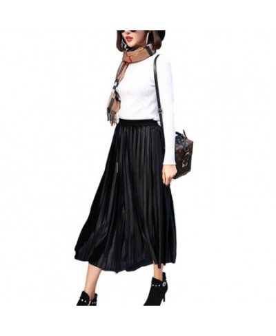 Solid Color High-Waist Pleated A-Line Skirts For Women 2023 NEW $31.43 - Skirts