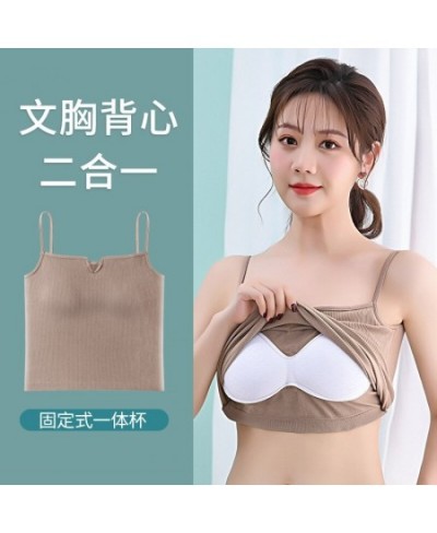 Fixed Cup Beautiful Back Camisole Women's Strap Chest Pad Wrapped Chest Strapless Summer Wear Base Underwear Women's Bra $21....