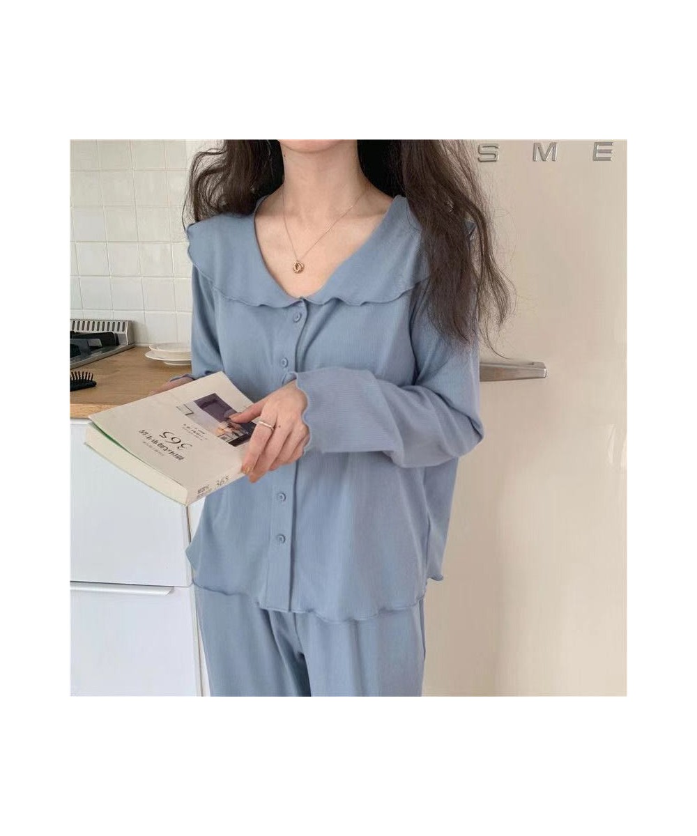 Tender Pajama Sets Women Solid Simple Soft Cozy Long Sleeve Nightwear Female Casual Chic Lounge Sweet Kawaii Autumn New $36.4...