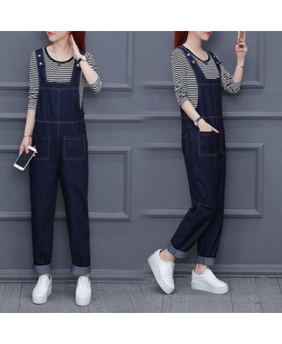 2023 summer new fashion ladies Korean version of the loose thin section denim straps jumpsuit was thin large size $92.13 - Ju...