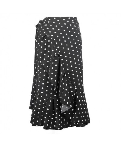 Polka Dot Ripple Chiffon Skirt Summer Women's Wrap Skirt High Waist Mermaid Skirt One-Piece Irregular Ruffled Lace-Up Skirt $...