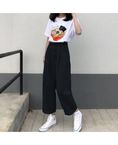 Y2k American retro niche design color-blocking jeans women's splicing straight tube mopping pants loose high-end trousers tid...