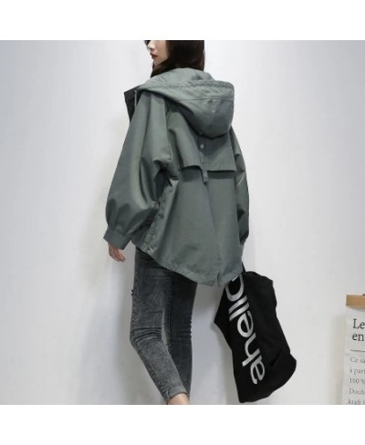 Women Mid-Length Windbreaker 2022 Spring Autumn New Korean Loose Bf Short Basic Jacket Hooded Casual Trench Coat Harajuku $63...