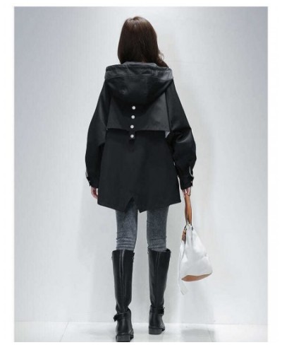 Women Mid-Length Windbreaker 2022 Spring Autumn New Korean Loose Bf Short Basic Jacket Hooded Casual Trench Coat Harajuku $63...