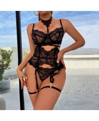 Sexy Underwear 3 Piece Lingerie Set lace Bra Transparent Women Bra Set Fashion Exotic with Erotic Packag $14.81 - Underwear