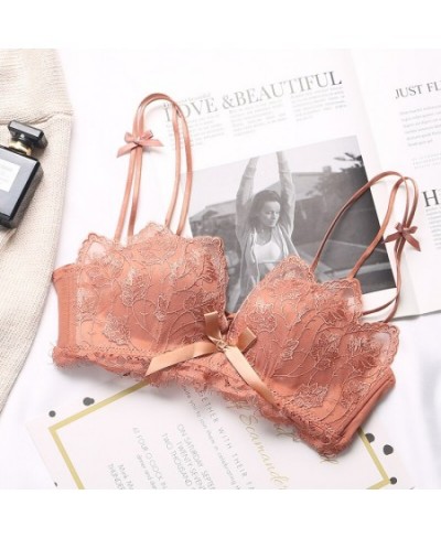 Lace Floral Embroidery Sexy Bra Comfortable Adjustable Women Underwear 3/4 Cup Wireless Girl Brassiere Bralette $21.28 - Unde...