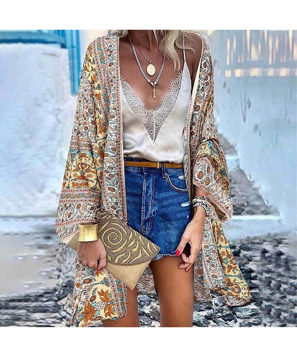 Bohemian Casual Cloak Cardigan for Swimsuit woman 2023 Summer Beach Swimwear Smock Tops Long Sleeved Female Clothing $31.15 -...