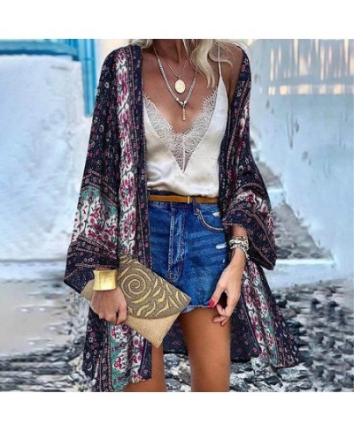 Bohemian Casual Cloak Cardigan for Swimsuit woman 2023 Summer Beach Swimwear Smock Tops Long Sleeved Female Clothing $31.15 -...