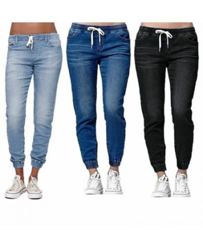 Casual Jogger Pants 2023 Elastic Sexy Skinny Pencil Jeans For Women Leggings Jeans High Waist Women's Denim Drawstring Pants ...