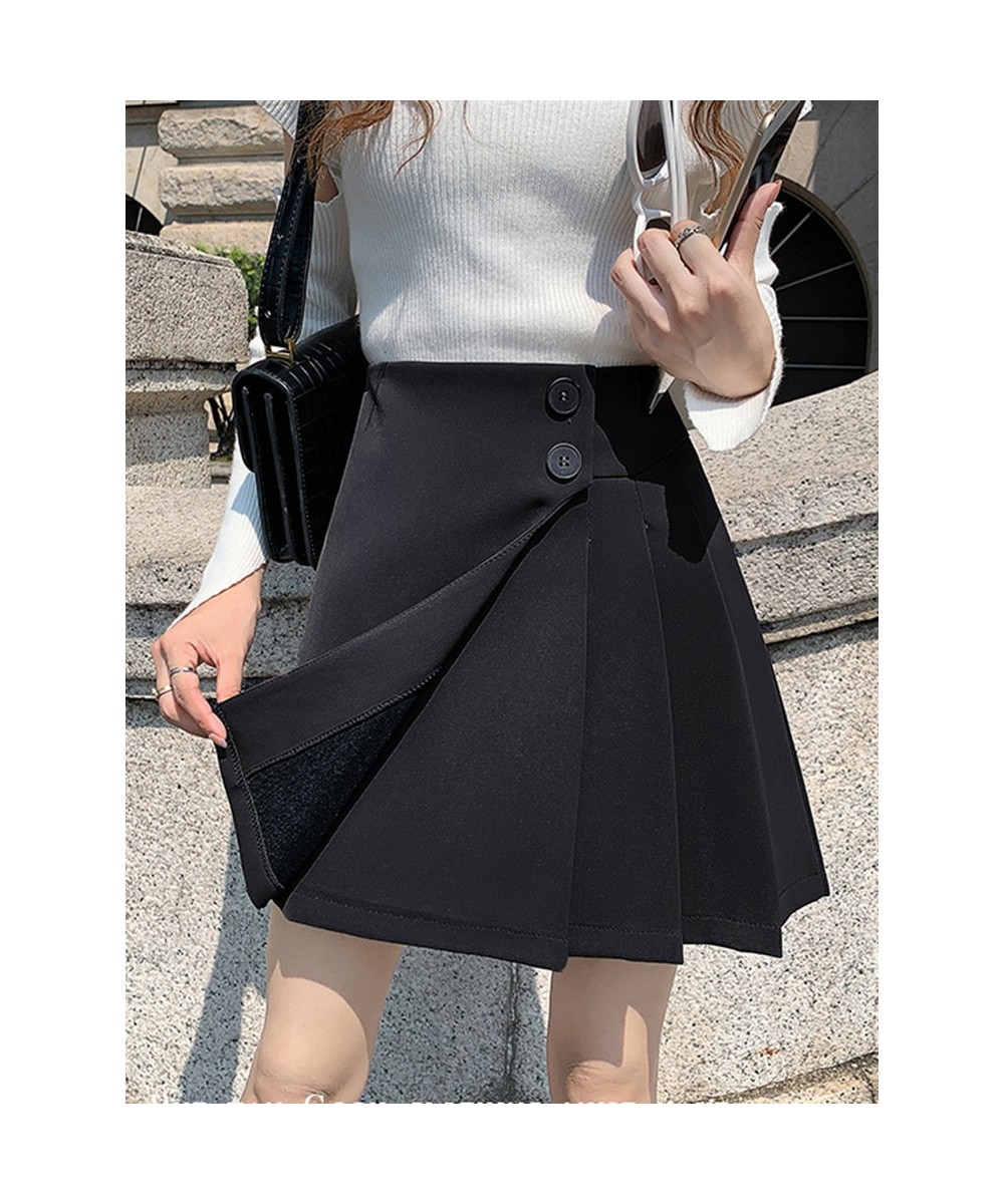 Women Harajuku A-Line Skirt Winter Street Vintage Ladies Korean Japan JK Casual Irregular High Waist Skirt $37.83 - Skirts