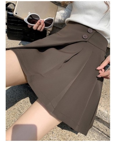 Women Harajuku A-Line Skirt Winter Street Vintage Ladies Korean Japan JK Casual Irregular High Waist Skirt $37.83 - Skirts