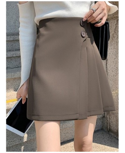 Women Harajuku A-Line Skirt Winter Street Vintage Ladies Korean Japan JK Casual Irregular High Waist Skirt $37.83 - Skirts