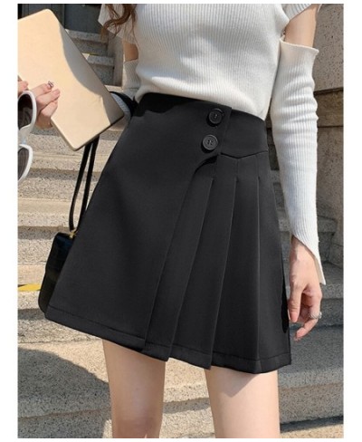 Women Harajuku A-Line Skirt Winter Street Vintage Ladies Korean Japan JK Casual Irregular High Waist Skirt $37.83 - Skirts