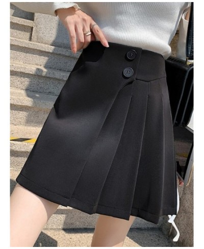 Women Harajuku A-Line Skirt Winter Street Vintage Ladies Korean Japan JK Casual Irregular High Waist Skirt $37.83 - Skirts