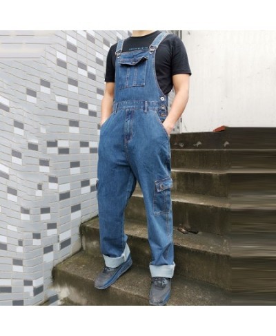 Men's Denim Overalls Men's Overalls Jumpsuit Large Size Strap Straight Blue Jeans With 7 Pockets More sizes 30-48 50 $92.74 -...