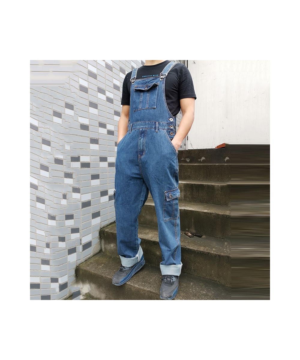 Men's Denim Overalls Men's Overalls Jumpsuit Large Size Strap Straight Blue Jeans With 7 Pockets More sizes 30-48 50 $92.74 -...